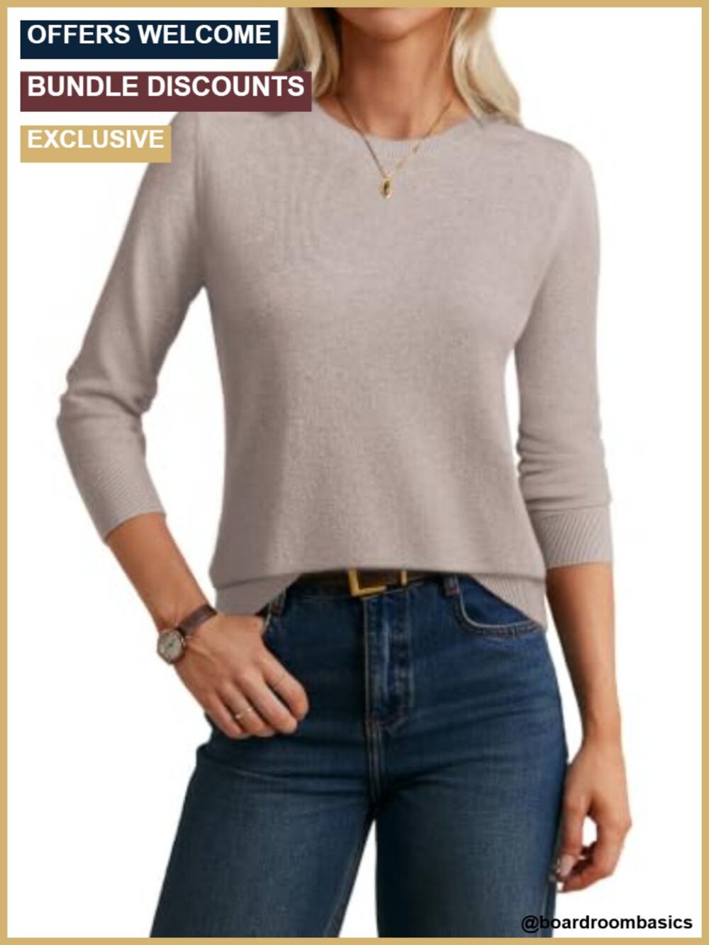 Cashmere Merino Wool Lightweight Fitted Pullover Sweater Cozy Fall Layering